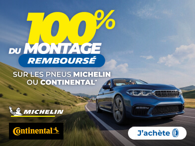 100% del montaje reembolsado en neumáticos MICHELIN y CONTINENTAL